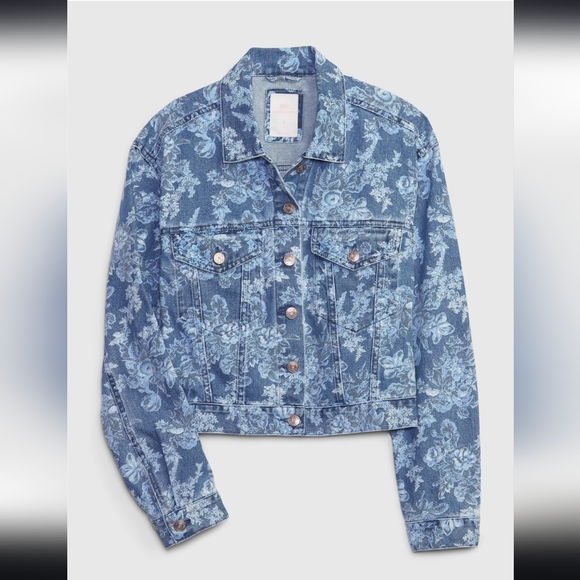 Gap × LoveShackFancy Floral Icon Denim Jacket - Picture 4 of 6